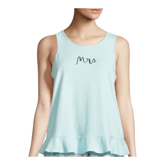 kate spade Other - NWT Kate Spade Something Borrowed Pajama Top SMALL Blue MRS Bridal Ruffle Sleep